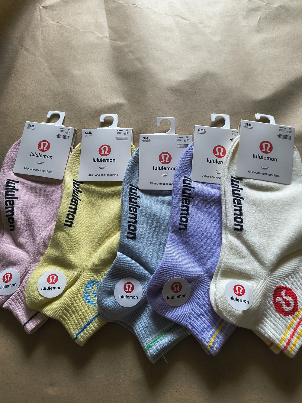 Lululemon Women's Ankle Sock Pack — Pastel Multi (5 Pairs)